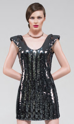 Cap Sleeve Sequin Dress
